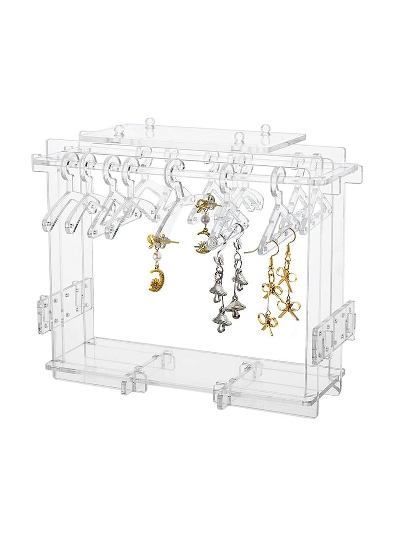 TPGP Acrylic Earring Holder Rack with 8 Mini Coat Hangers – Transparent Jewelry Display Stand for Women and Girls  - Image 1
