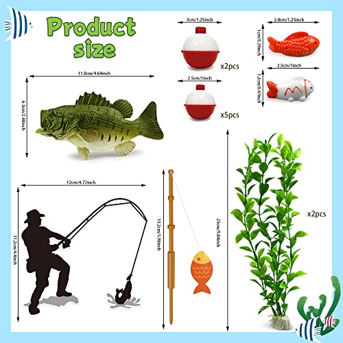 KDPATFAV 14 Pieces Fisherman Themed Decoration Gone Fishing Cake Topper for Retirement Party Supplies - Image 5