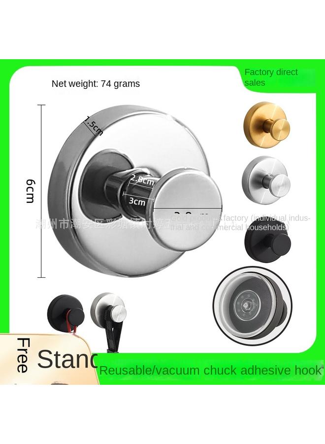 Bluejw Stainless Steel Suction Cup Hook Reusable Vacuum Suction Cup Single Hook Coat Hook No Trace Hook Living Room Banana Hook - Image 2