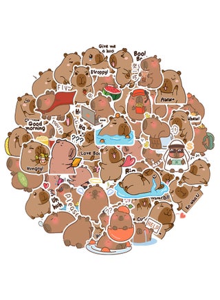 60Pcs Capybara Stickers Cute Brown Stickers Waterproof Cartoon Animal Decals Nature Party Favors Gifts for Adults Teens Girls Water Bottle Laptop Luggage Helmet Skateboard Motorcycle Guitar - pzsku/Z9B4CD50ABB78EA3CEC12Z/45/_/1733380462/a6ffe0d2-d661-4d3a-a0fb-64e2b2a13c59