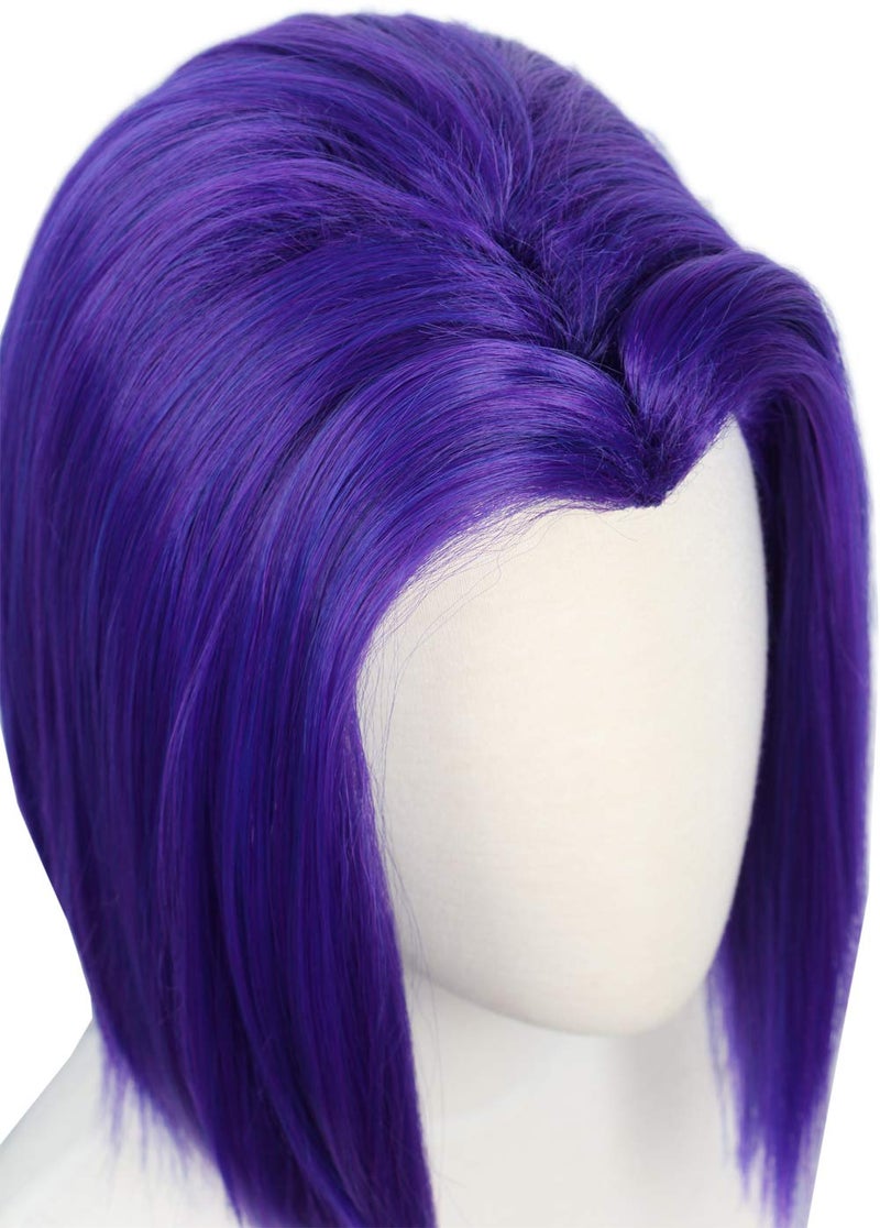 VIOlife Codeven Short Hair Wigs Halloween Costume Cosplay Wig for Women (purple) - Image 3