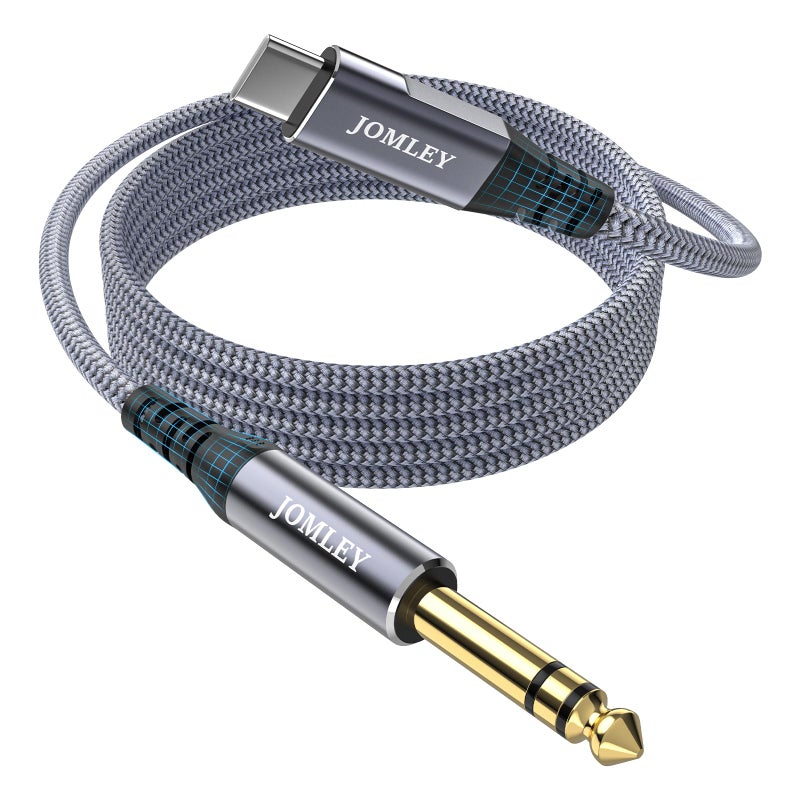JOMLEY USB C to 1/4 inch Audio Cable 1.6FT, Type C to 6.35mm TRS Stereo Cable, USB C to 1/4 inch TRS Male Cable Audio Jack Cord for Smartphone, Tablet, Laptop, Amplifier, Speaker - Image 1
