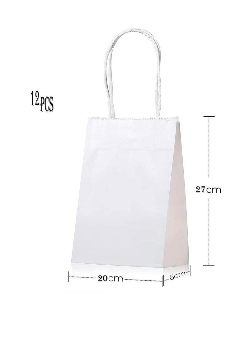 co arma 12-Piece Paper Gift Bags With Handle Set White  - Image 2