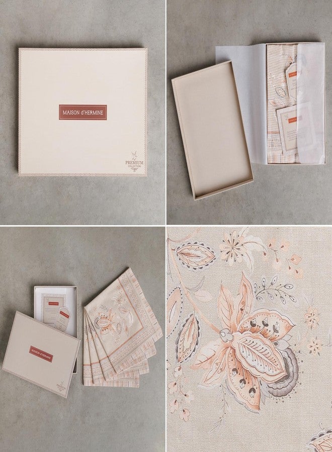 ميزون دي هيرمين مناديل ميزون دي هيرمين، قطن ممشط فاخر 100%، مقاس 20 بوصة × 20 بوصة، طقم من 4 مناديل عشاء، مناديل قماشية مزخرفة قابلة للغسل، مثالية لتناول الطعام، وحفلات البوفيه، والتخييم - بنقشة زهور سوسايتي - Image 2