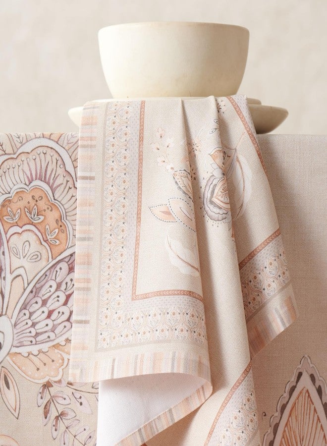 ميزون دي هيرمين مناديل ميزون دي هيرمين، قطن ممشط فاخر 100%، مقاس 20 بوصة × 20 بوصة، طقم من 4 مناديل عشاء، مناديل قماشية مزخرفة قابلة للغسل، مثالية لتناول الطعام، وحفلات البوفيه، والتخييم - بنقشة زهور سوسايتي - Image 5