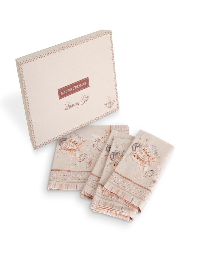 ميزون دي هيرمين مناديل ميزون دي هيرمين، قطن ممشط فاخر 100%، مقاس 20 بوصة × 20 بوصة، طقم من 4 مناديل عشاء، مناديل قماشية مزخرفة قابلة للغسل، مثالية لتناول الطعام، وحفلات البوفيه، والتخييم - بنقشة زهور سوسايتي - Image 1