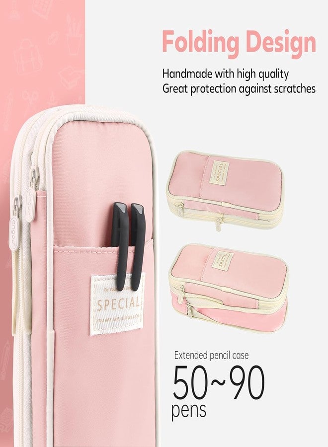 CLICKSY Stylish Pencil Case 6 Layer with 3 Compartment Large Capacity Pen Pencil Pouch Multifunctional Pouch for School Kids Stationary Gift for Child (Special Pink) - Image 4