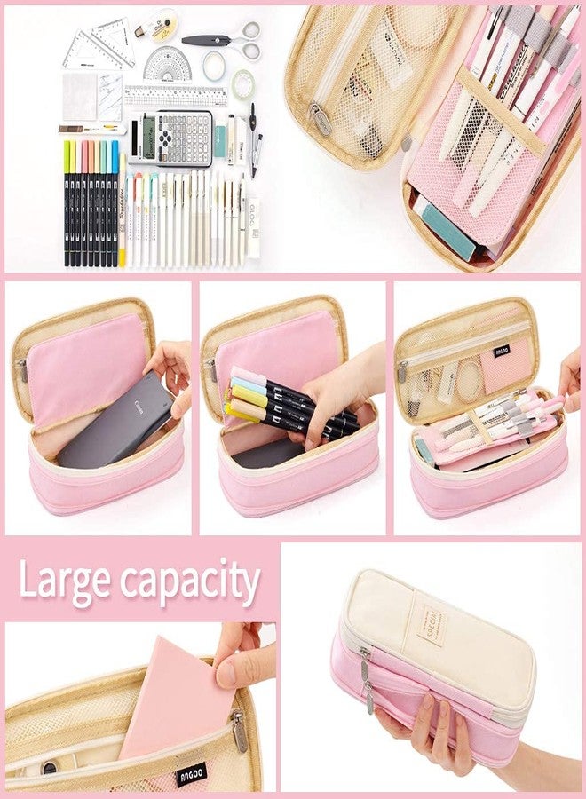 CLICKSY Stylish Pencil Case 6 Layer with 3 Compartment Large Capacity Pen Pencil Pouch Multifunctional Pouch for School Kids Stationary Gift for Child (Special Pink) - Image 3