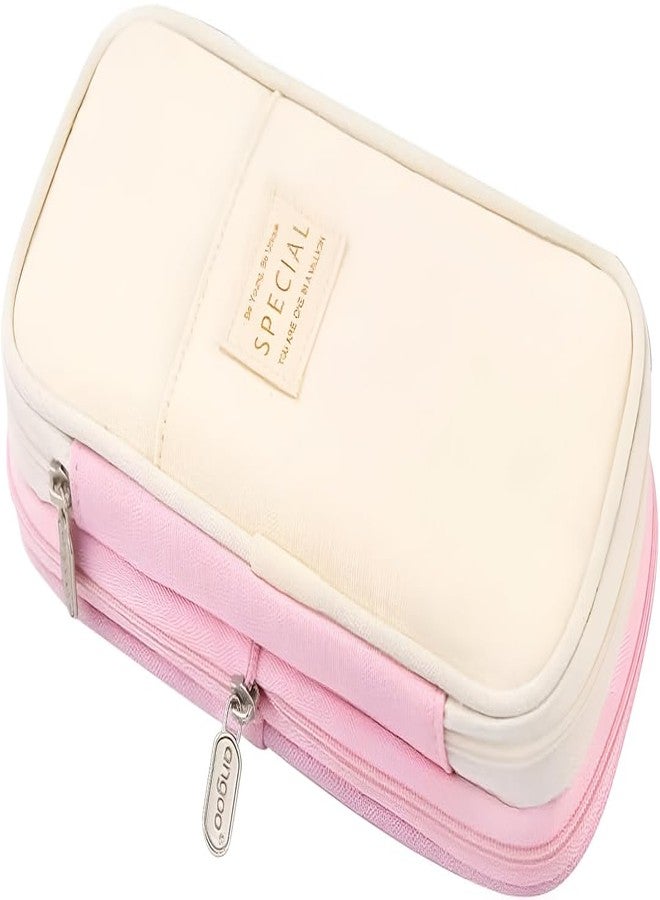 CLICKSY Stylish Pencil Case 6 Layer with 3 Compartment Large Capacity Pen Pencil Pouch Multifunctional Pouch for School Kids Stationary Gift for Child (Special Pink) - Image 1