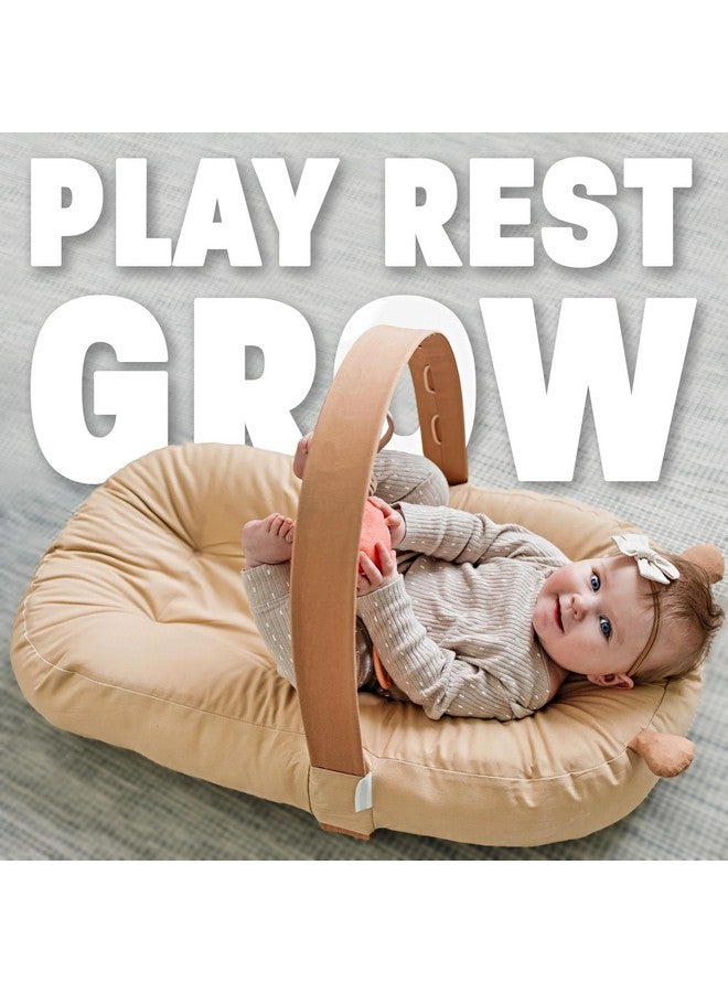 SplashEZ Baby Lounger, Baby Nest & Play Gym, 100% Organic Cotton Breathable & Soft Baby Nest for Newborn, Lightweight & Portable 3D Mesh Pillow for Awake Time (Toys NOT Included) - Image 1