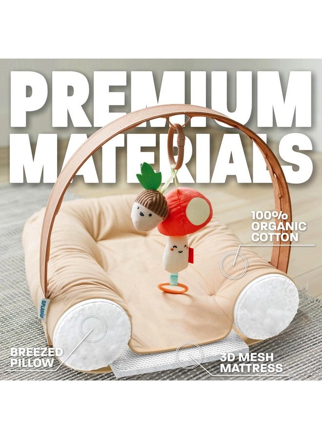 SplashEZ Baby Lounger, Baby Nest & Play Gym, 100% Organic Cotton Breathable & Soft Baby Nest for Newborn, Lightweight & Portable 3D Mesh Pillow for Awake Time (Toys NOT Included) - Image 3