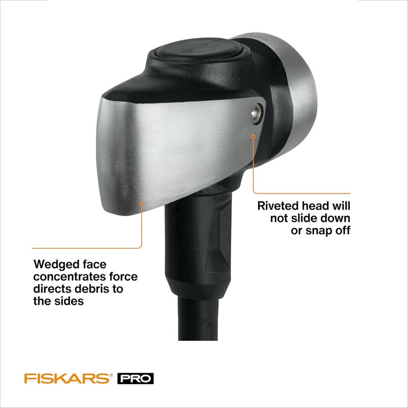 Fiskars Pro IsoCore 8 lb Sledge Hammer, 36-Inch Handle, Forged Steel Head with Wedged Demolition and Large Driving Face, IsoCore Shock Control, Inseparable Riveted Head, Lifetime Warranty - Image 2