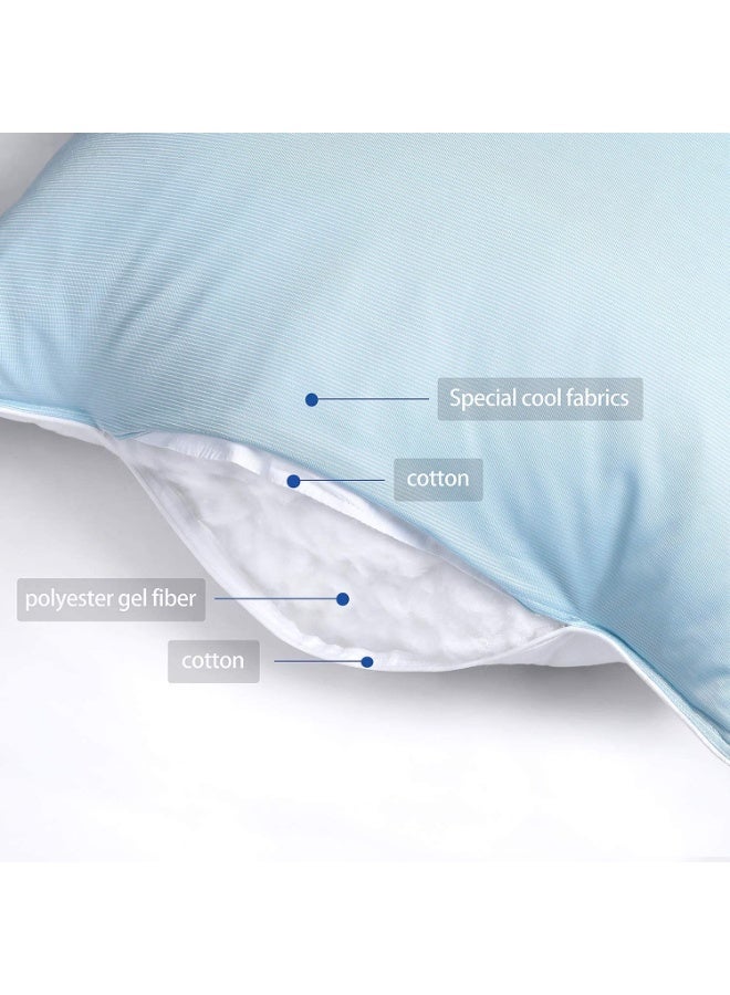 JZS Cooling Pillows for Hot Sleepers with Double Sided Design Hypoallergenic Cooling Bed Pillow for Back Side Stomach Sleepers (2 Pack, 50 x 75 cm) - Image 5