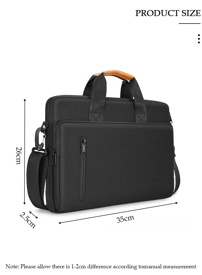 DUNISO 14 Inch Laptop Bag with Multi Compartment Lightweight Laptop Hand Bag Crossbody Bag Travel Business Briefcase Water-Resistant Dust-proof Shoulder Messenger Bag for Men and Women Work Office - Image 2