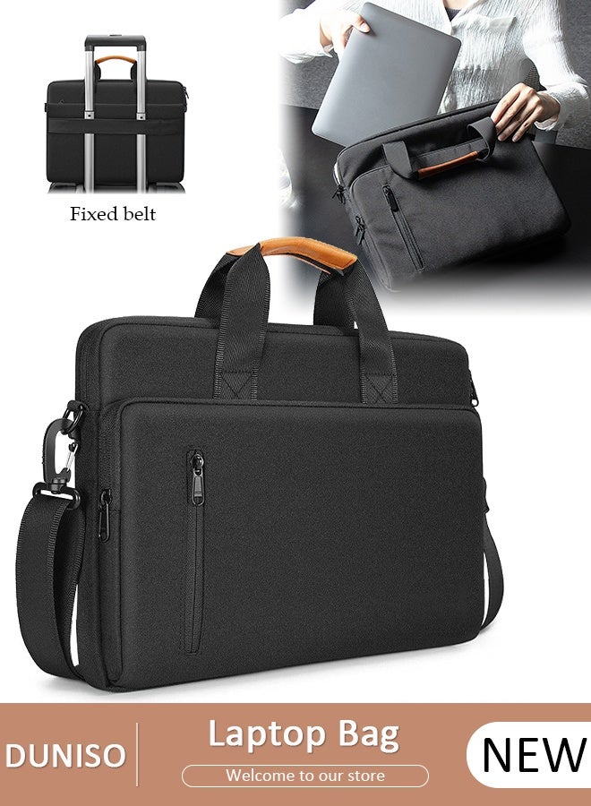 DUNISO 14 Inch Laptop Bag with Multi Compartment Lightweight Laptop Hand Bag Crossbody Bag Travel Business Briefcase Water-Resistant Dust-proof Shoulder Messenger Bag for Men and Women Work Office - Image 1