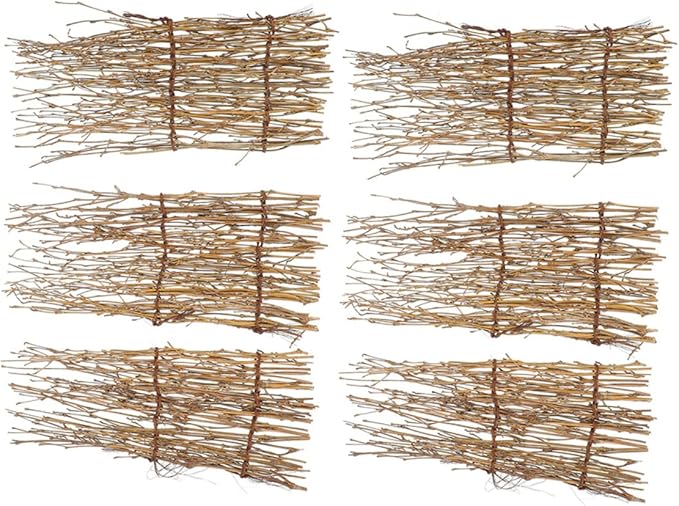 6Pcs Bamboo Sushi Fence Ornaments Japanese Style Decorative Fence 28X12CM - Image 1