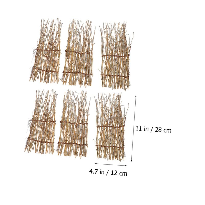 6Pcs Bamboo Sushi Fence Ornaments Japanese Style Decorative Fence 28X12CM - Image 5