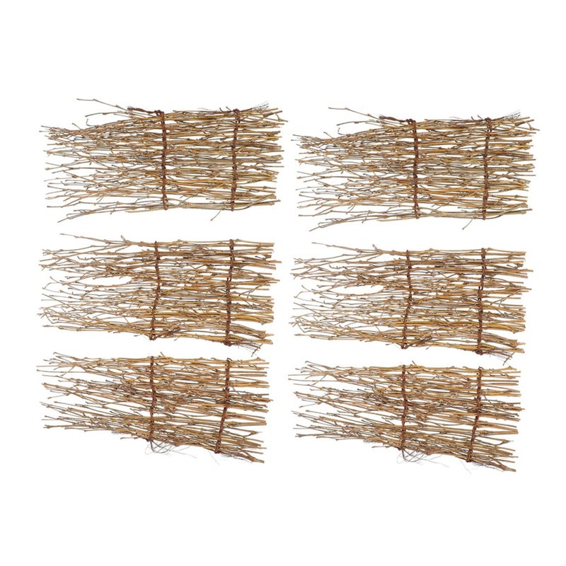 6Pcs Bamboo Sushi Fence Ornaments Japanese Style Decorative Fence 28X12CM - Image 2