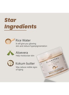 Glamveda Rice Water Brightening Face Scrub For Women | For Lightens Skin | Reduces Pigmentation & Tanning | Paraben Free | 100Gm  - Image 3