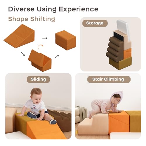 BanaSuper 6Piece Kids Climbing Foam Blocks Playset Soft Indoor Activity Toys for Toddlers Gross Motor Development and Coordination Colorful - Image 5
