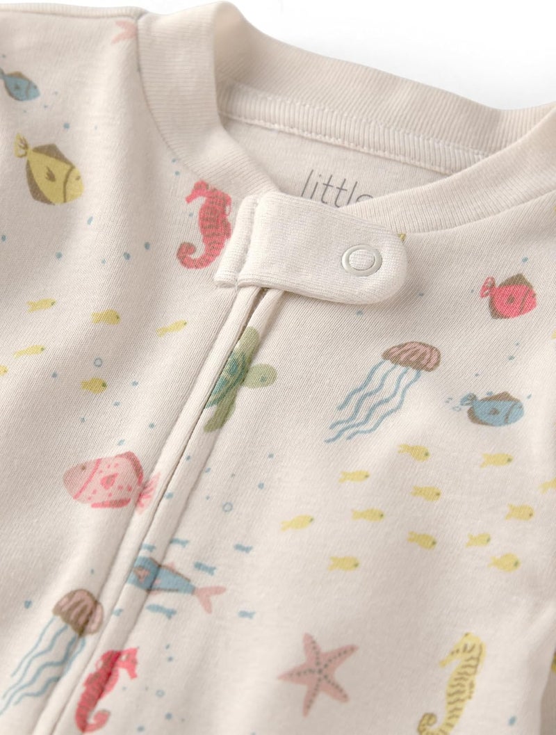 little planet by carter's Carter's unisex-baby Organic Cotton Snap-up Sleep & Play Baby and Toddler Sleepers - Image 2
