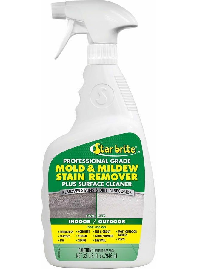 Star brite Mold & Mildew Stain Remover Plus Surface Cleaner with Bleach - 32 OZ Spray - Image 1