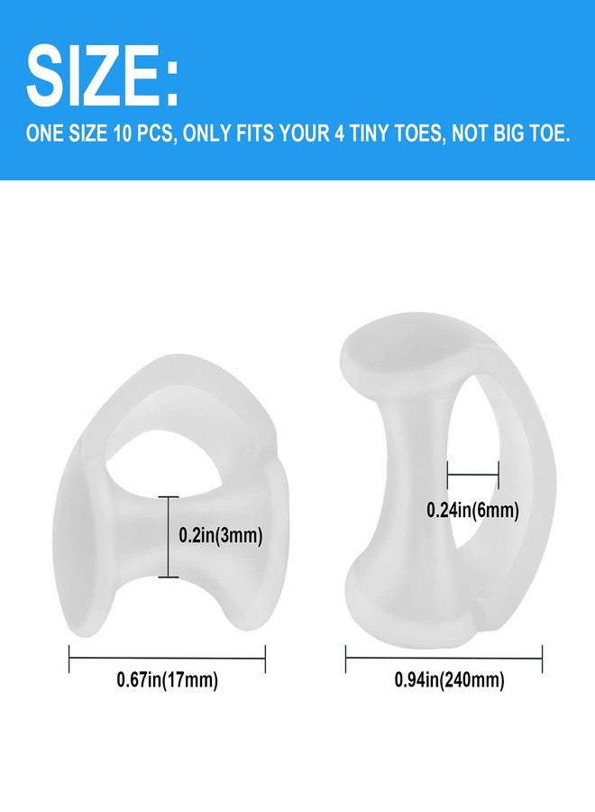 Hoogoo Pinky Toe Separators, Translucent Gel Toe Protector Spreader Small Silicone Toe Spacers, Cushions for Curled Overlapping Separate Toe Correct - Image 2