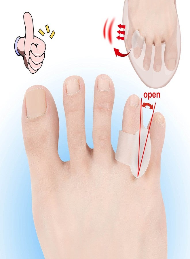 Hoogoo Pinky Toe Separators, Translucent Gel Toe Protector Spreader Small Silicone Toe Spacers, Cushions for Curled Overlapping Separate Toe Correct - Image 5