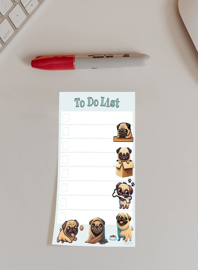 DAILY RITMO Kawaii Pug Puppies Sticky to Do List Notepad - Dog Sticky Notes Stationary School Office Supplies for Girls and Pug Mom | Pug Gifts for Pug Lovers | 4" x 6" 50 Pages - Image 2