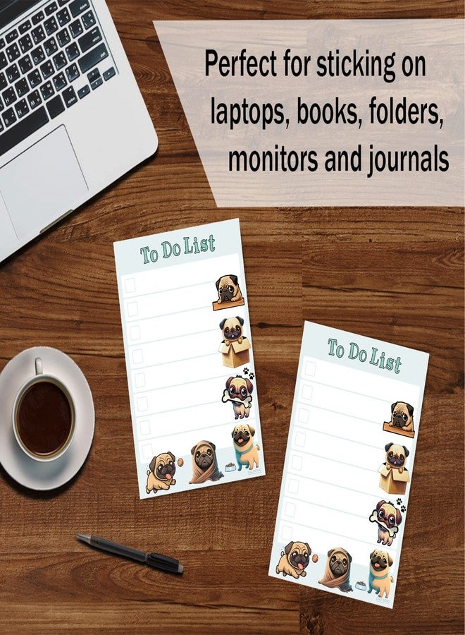 DAILY RITMO Kawaii Pug Puppies Sticky to Do List Notepad - Dog Sticky Notes Stationary School Office Supplies for Girls and Pug Mom | Pug Gifts for Pug Lovers | 4" x 6" 50 Pages - Image 4