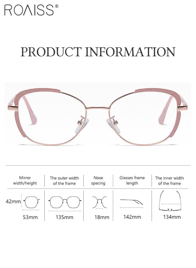 رويس نظارات نسائية مضادة للضوء الأزرق، إطار عين القطة، نظارات مضادة للتعب، فلتر للضوء الأزرق، نظارات قراءة مضادة للأشعة فوق البنفسجية لألعاب الكمبيوتر، لون وردي - Image 3