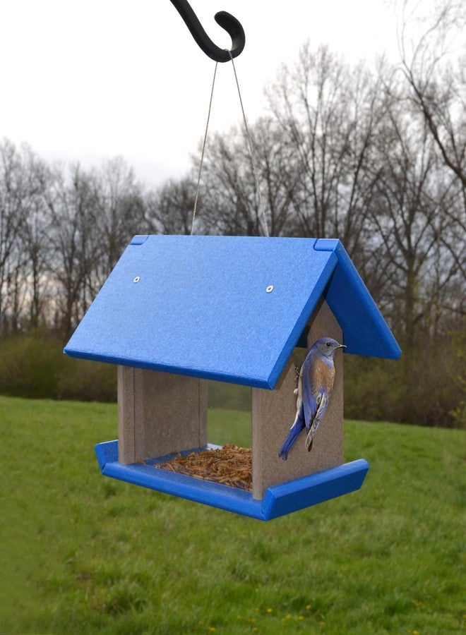 Songbird Essentials Mealworm Feeder Blue/Grey - Image 1