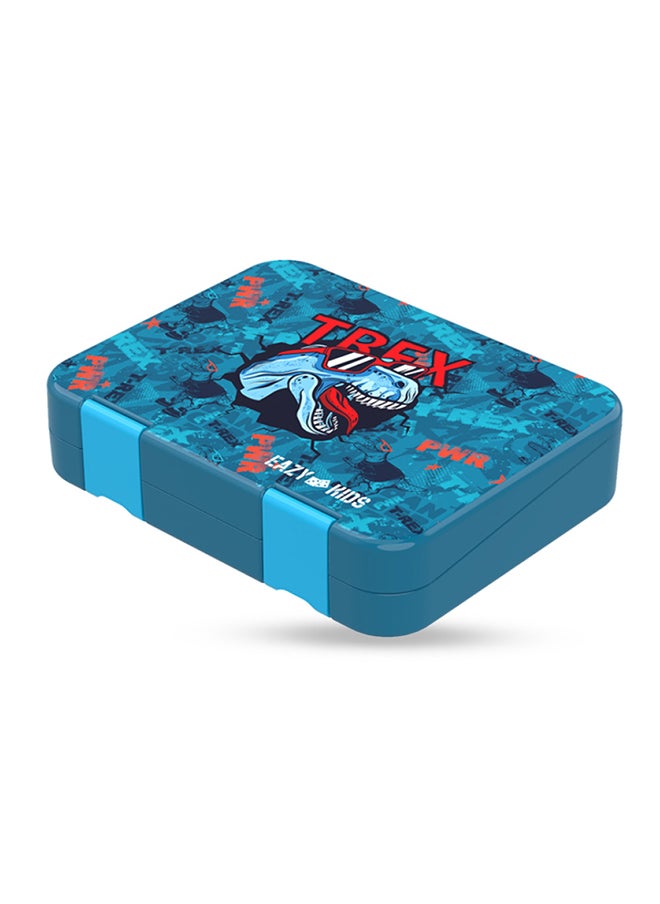 Eazy Kids Eazy Kids 6 & 4 Convertible Bento Lunch Box with Tritan 420ml Water Bottle and Sandwich Cutter Set - TREX Blue  - Image 3