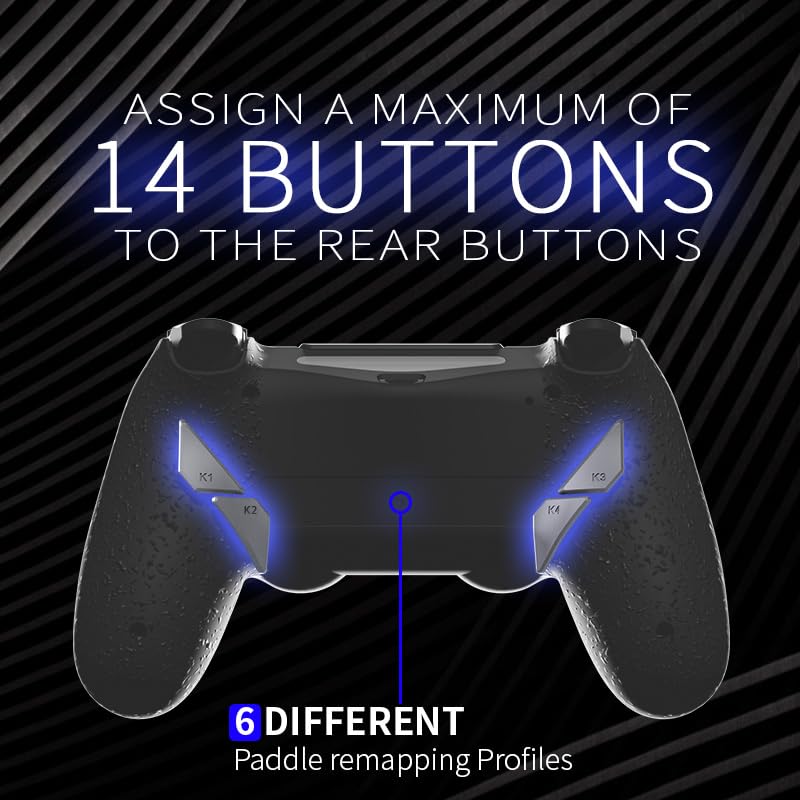 HEXGAMING NEW EDGE Wireless Controller Compatible with ps4-4 Back Buttons, 6 Profiles, Hair Triggers, Swappable Thumbsticks - Origin of Chaos - Image 4