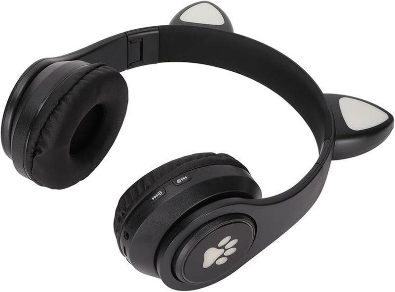 Black Glowing Cat Ears Headphone with Dynamic Bass and Comfortable Design for Music Enthusiasts - Image 5