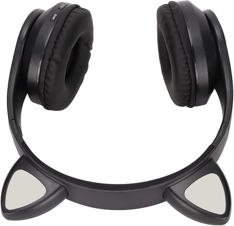 Black Glowing Cat Ears Headphone with Dynamic Bass and Comfortable Design for Music Enthusiasts - Image 3