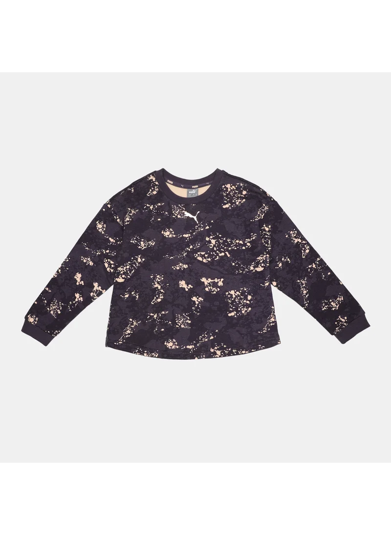 PUMA Kids' Alpha Printed Crew Neck Sweatshirt