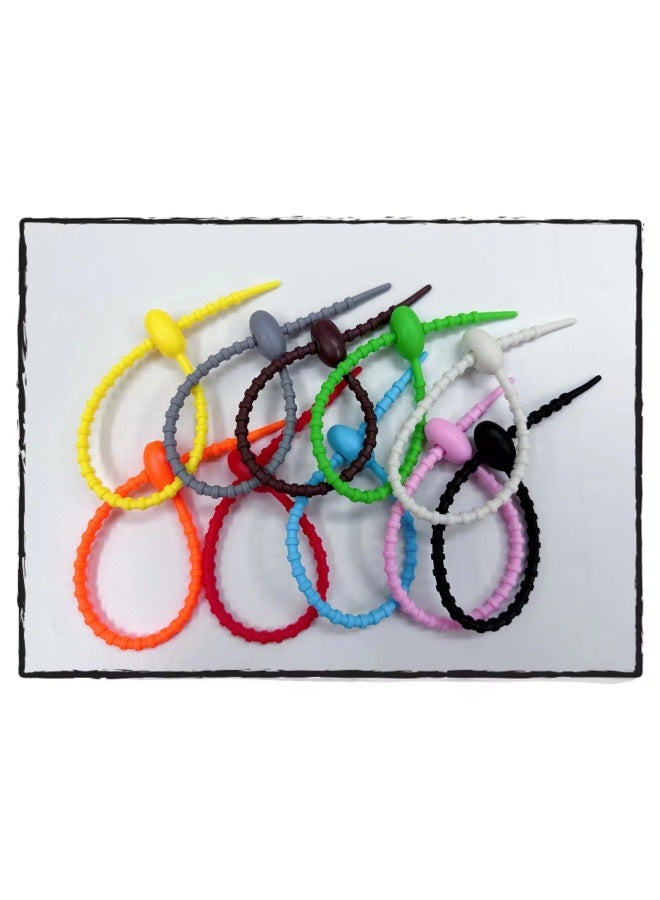 Loquat 220mm Tadpole Self-locking Data Cable Tie Storage Belt DIY Keychain Jewelry Blind Box Fashion Play Pendant Manufacturer-Color:Color Mixing (15cm) - Image 1