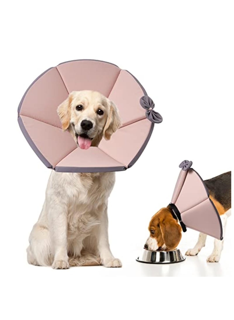 KASTWAVE Dog Cone Dog Recovery Collars, Dog Surgery Collar, Soft Dog Cones for Dogs After Surgery for Medium Large Dog, Not Impede Vision Dog Recovery Collar, Adjustable Waterproof Pet Cone Help Dog Healing - Image 1