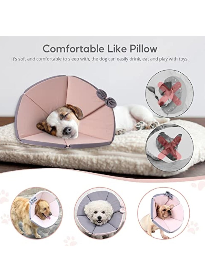 KASTWAVE Dog Cone Dog Recovery Collars, Dog Surgery Collar, Soft Dog Cones for Dogs After Surgery for Medium Large Dog, Not Impede Vision Dog Recovery Collar, Adjustable Waterproof Pet Cone Help Dog Healing - Image 2