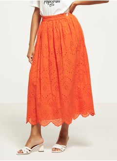 2Xtremz Schiffli Midi Skirt with Elasticated Waistband