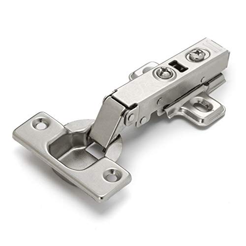 Luokim 2 Pack 1 Pair Full Overlay Soft Close Cabinet Hinges European Kitchen Frameless Adjustable 35mm Cup Hidden Cabinet Hinges Two-Hole Square Mounting Plate Nickel Plated Finish - Image 2