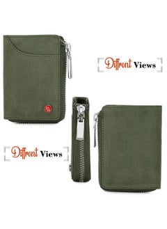 HORNBULL HORNBULL Fleming Green RFID Blocking Leather Wallet for Men | Vertical Credit Debit Card Holder  - Image 4