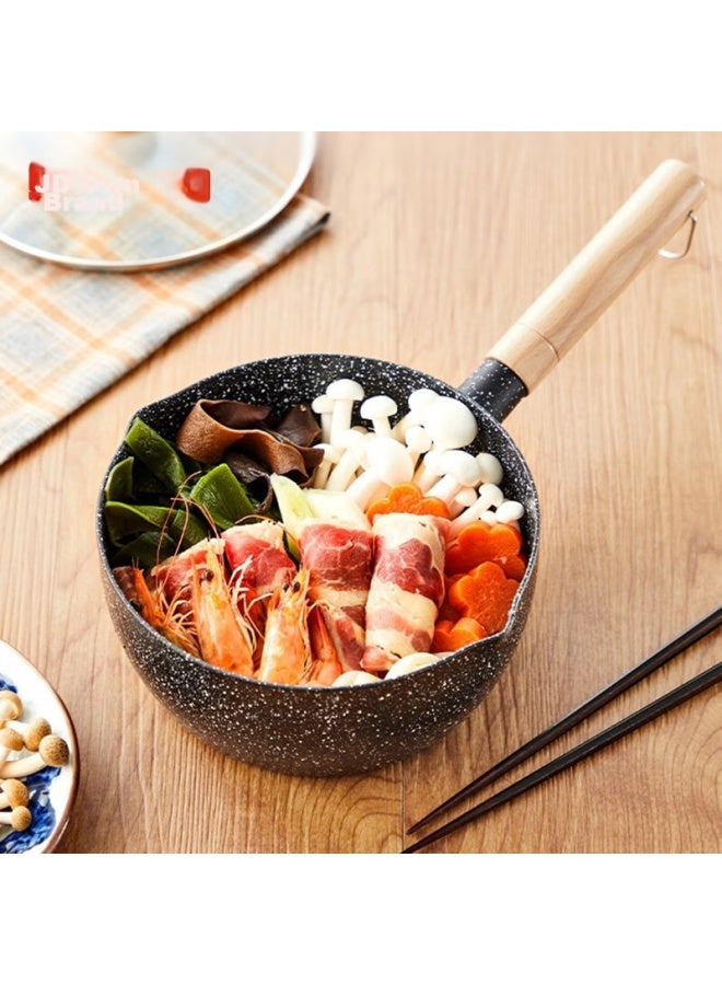 Small Milk Pot For Noodles And Soup, Maifanshi Color Non-stick Pot, Snow Plate Pot For Steaming And Cooking Baby Food, With Lid, 18cm - Image 2
