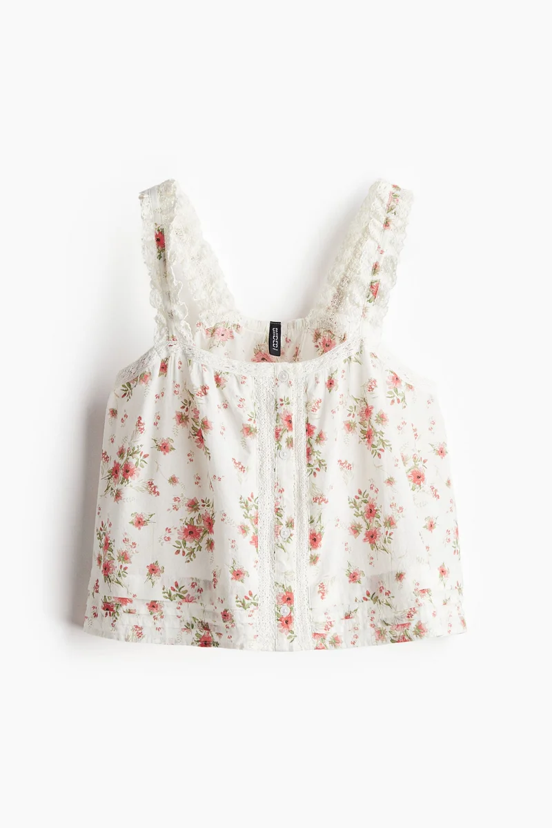 اتش اند ام Lace-detail strappy top