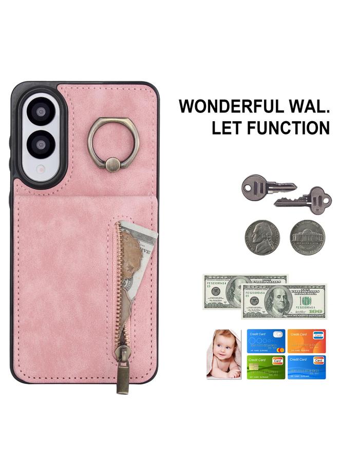 اس-توب جراب لهاتف Samsung Galaxy S25 Edge 5G بتصميم كلاسيكي مزود بحلقة وسحّاب وفتحة بطاقة RFID - Image 2