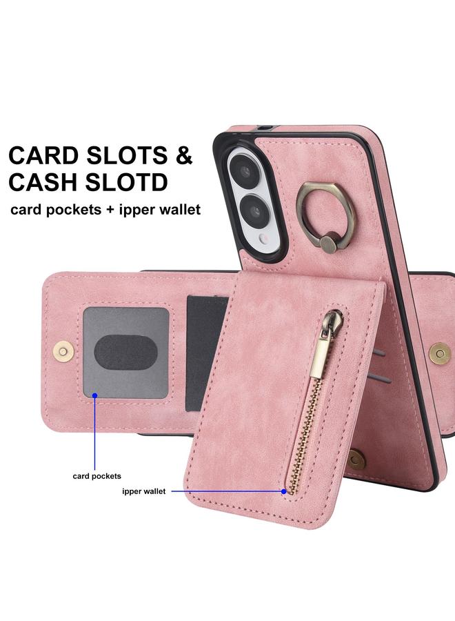 اس-توب جراب لهاتف Samsung Galaxy S25 Edge 5G بتصميم كلاسيكي مزود بحلقة وسحّاب وفتحة بطاقة RFID - Image 4