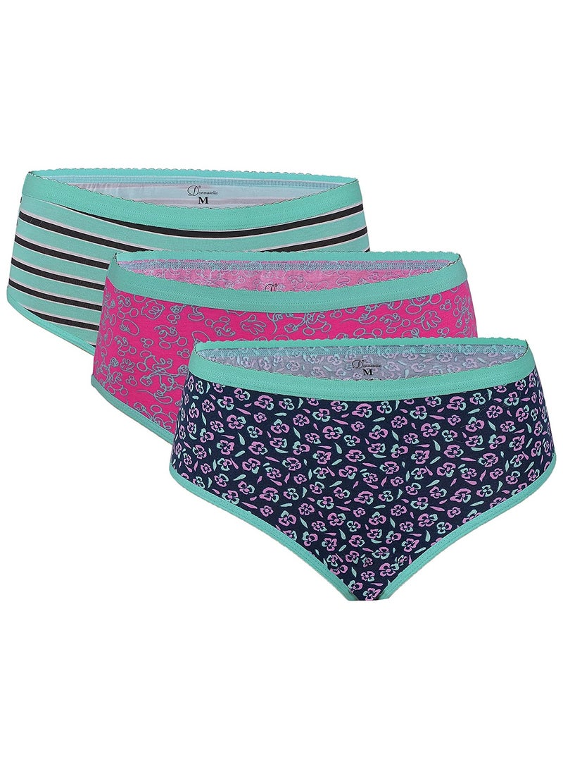 Donnatella Pack of 3 Women Brief Cotton Panties Underwear - Image 1