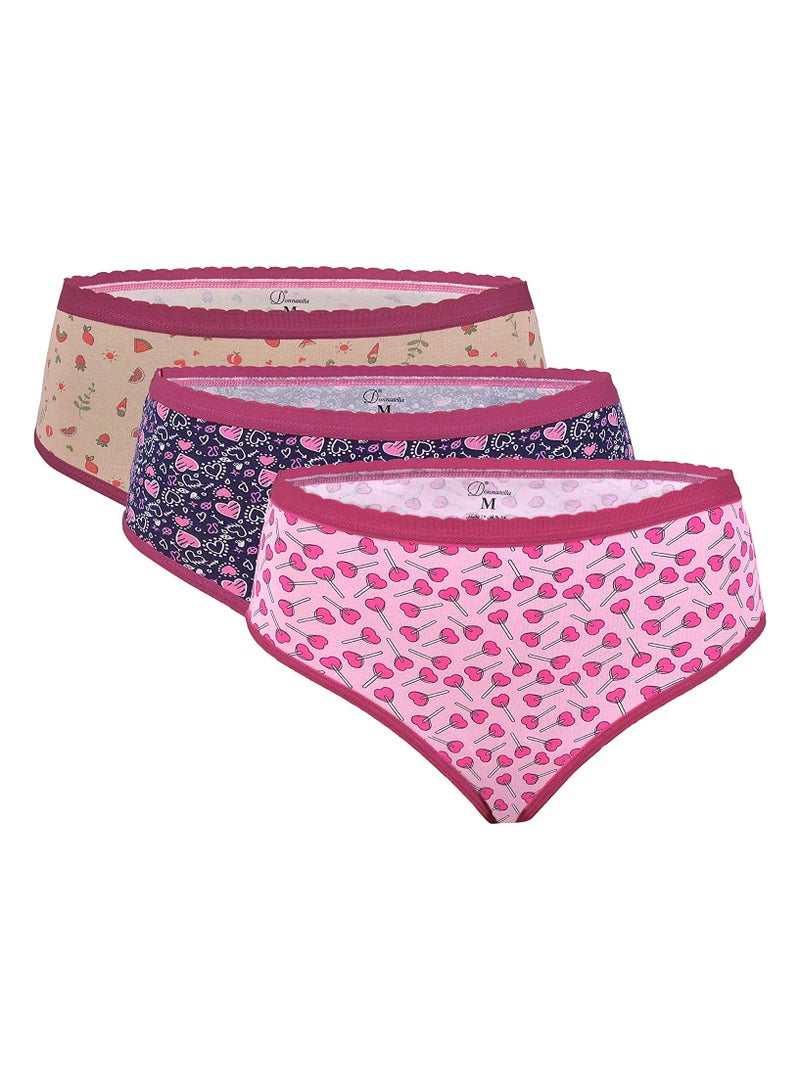 Donnatella Pack of 3 Women Brief Cotton Panties Underwear - Image 2