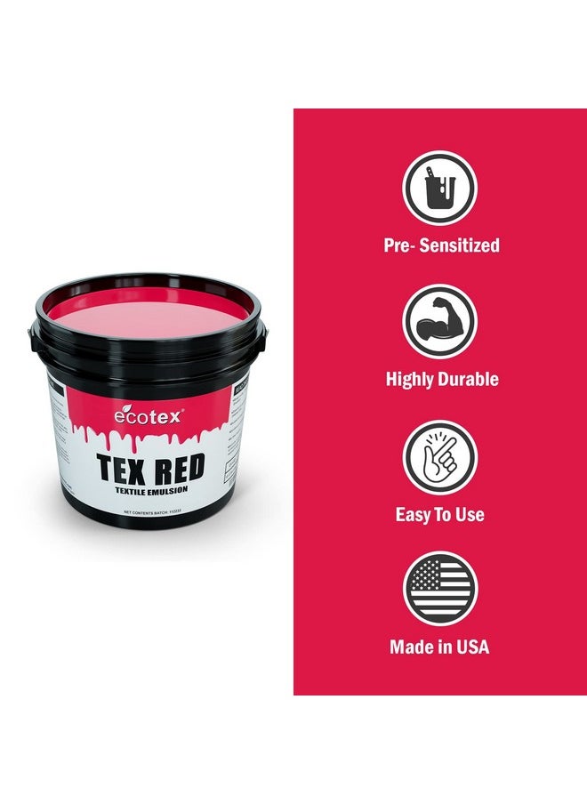 سكرين برينت دايركت مستحلب طباعة الشاشة الحمراء Ecotex® Tex (كوارت 32 أونصة) مستحلب صور حساس مسبقًا للشاشات الحريرية والأقمشة لطباعة الشاشة وأحبار البلاستيسول ومستلزمات طباعة الشاشة من البوليمر الضوئي النقي  - Image 2